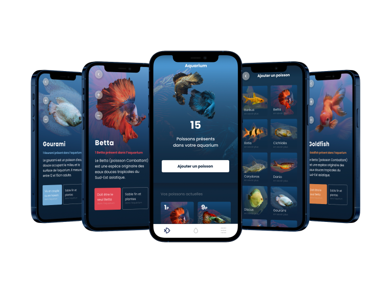mockups iphone 12 des écrans aquariums
